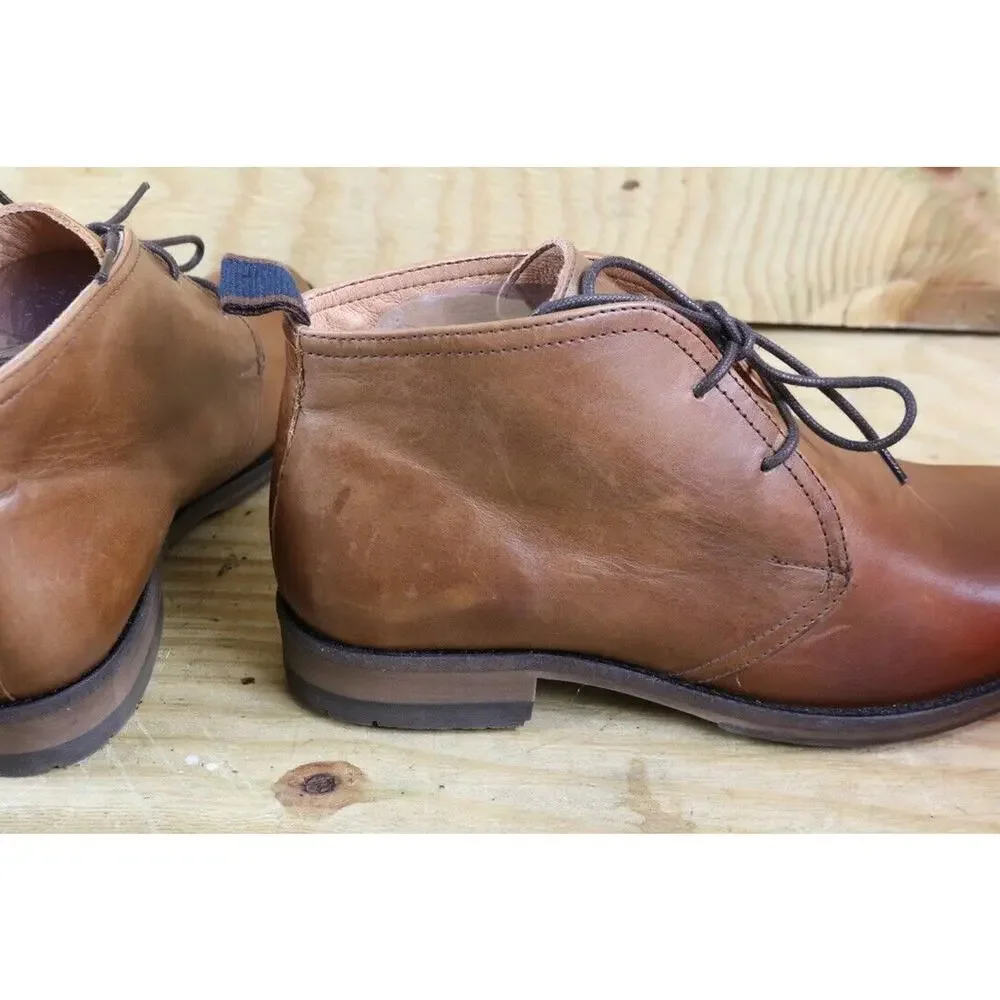 New Rodd & Gunn Boots Mens 8 Brown Leather Pebbly Hill Chukka Ankle Portugal